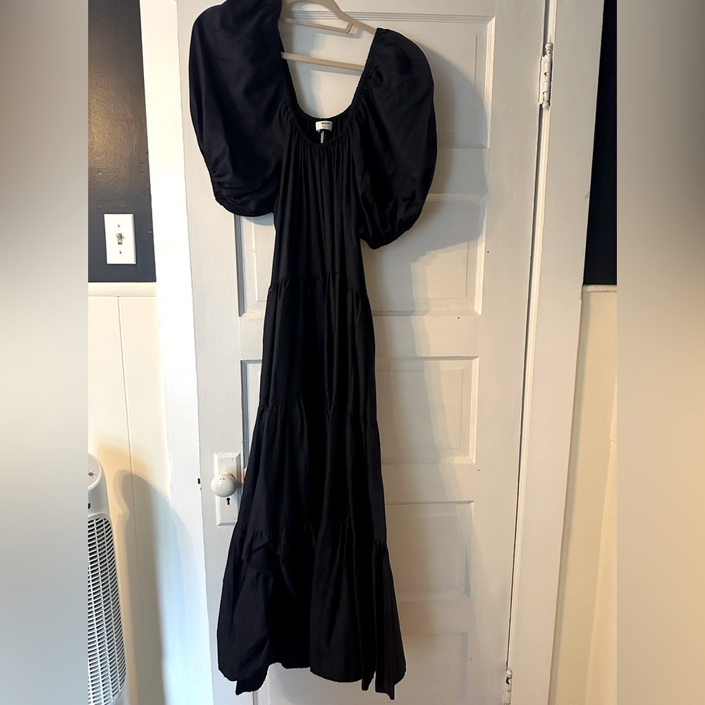 Mikoh NAVY  Maxi Dress with Puff Shoulders